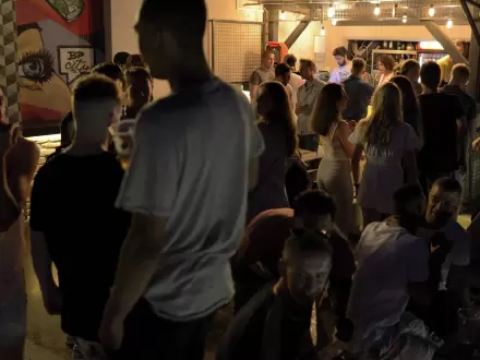 The Hive Party Hostel Rooftop Bar by Night